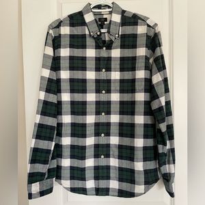 J.Crew Navy Green Plaid Button Up Shirt M